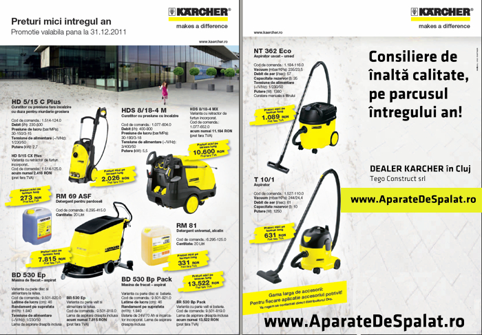 Preturi Karcher Cluj - Promotie Karcher 2011