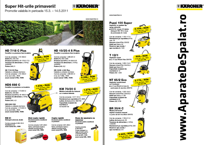Preturi Karcher Cluj - Promotie Karcher 2011